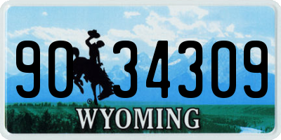 WY license plate 9034309