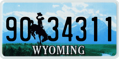 WY license plate 9034311