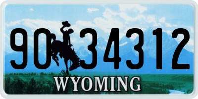 WY license plate 9034312