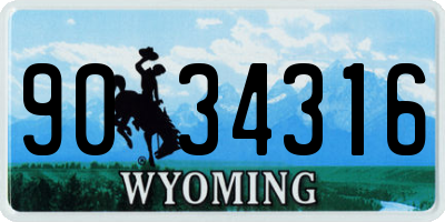 WY license plate 9034316