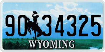 WY license plate 9034325