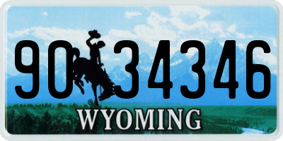 WY license plate 9034346