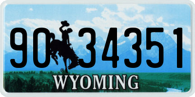 WY license plate 9034351