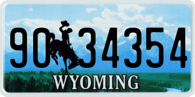 WY license plate 9034354