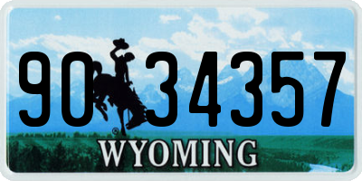 WY license plate 9034357