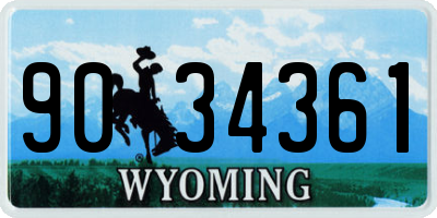WY license plate 9034361