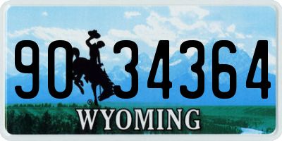 WY license plate 9034364