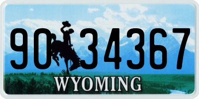 WY license plate 9034367