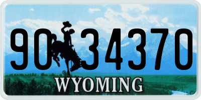 WY license plate 9034370