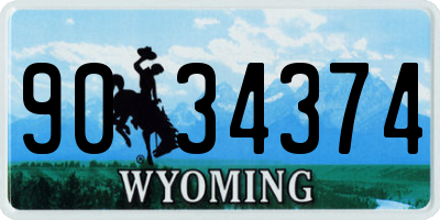 WY license plate 9034374