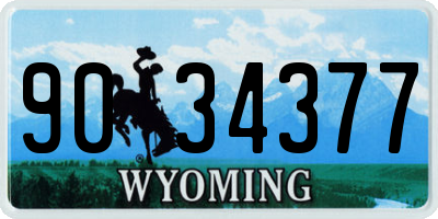 WY license plate 9034377