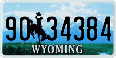 WY license plate 9034384