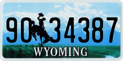WY license plate 9034387