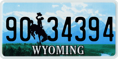WY license plate 9034394
