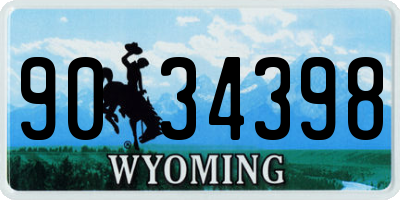 WY license plate 9034398