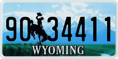 WY license plate 9034411