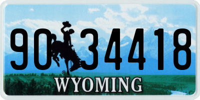 WY license plate 9034418