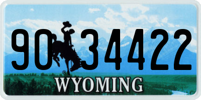 WY license plate 9034422