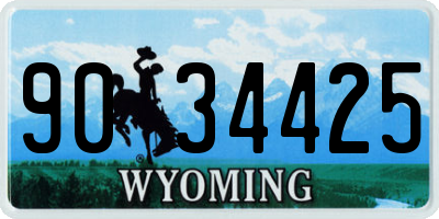 WY license plate 9034425