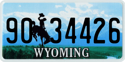 WY license plate 9034426