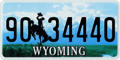 WY license plate 9034440