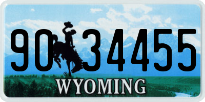 WY license plate 9034455