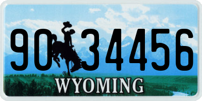 WY license plate 9034456