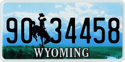 WY license plate 9034458