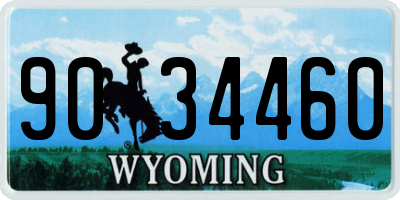 WY license plate 9034460