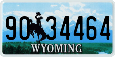 WY license plate 9034464