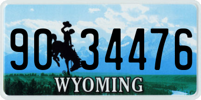 WY license plate 9034476