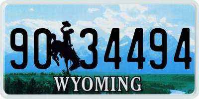 WY license plate 9034494