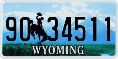 WY license plate 9034511