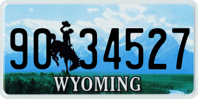 WY license plate 9034527