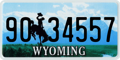 WY license plate 9034557
