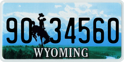 WY license plate 9034560