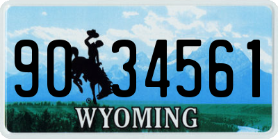 WY license plate 9034561