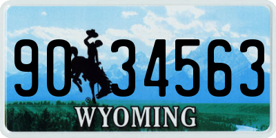 WY license plate 9034563