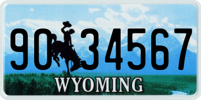 WY license plate 9034567