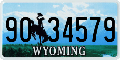 WY license plate 9034579