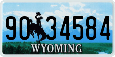 WY license plate 9034584