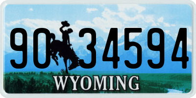 WY license plate 9034594