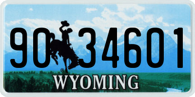 WY license plate 9034601