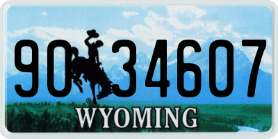 WY license plate 9034607