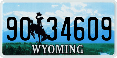 WY license plate 9034609