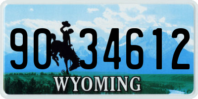 WY license plate 9034612