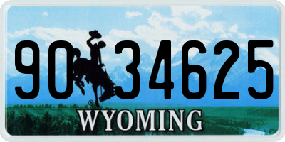 WY license plate 9034625
