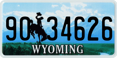 WY license plate 9034626