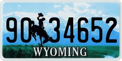 WY license plate 9034652