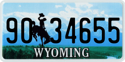 WY license plate 9034655